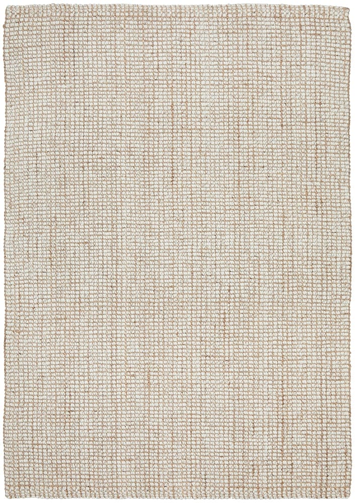 Natural Wool and Jute Rug - Flat Lay