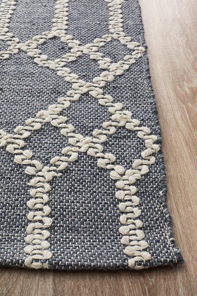 Ramo Tribal Trellis Rug Rustic Blue