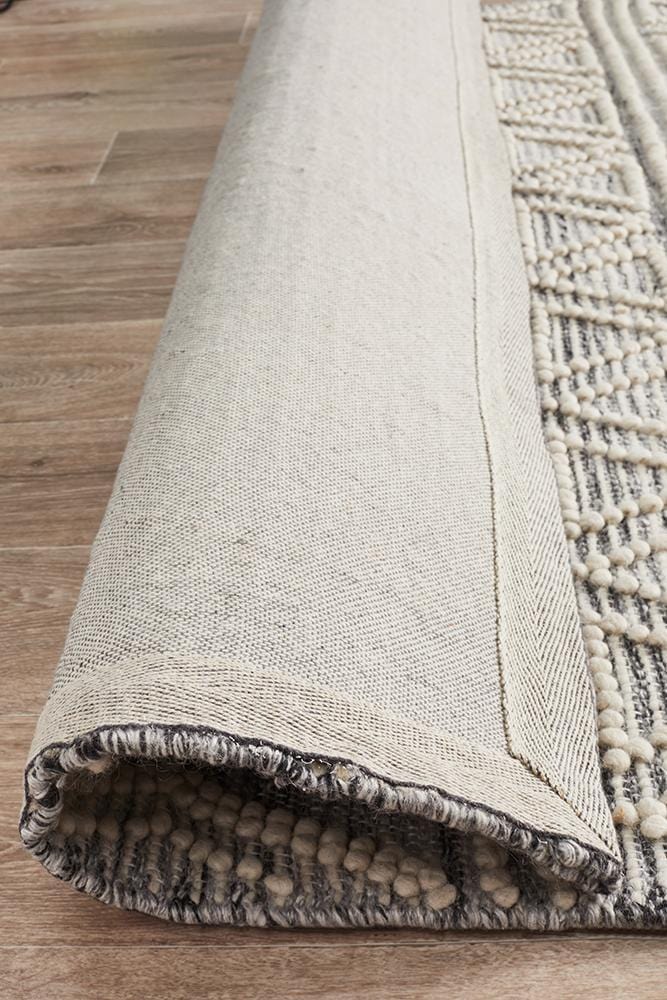 Akasha Woven Tribal Rug Silver Grey