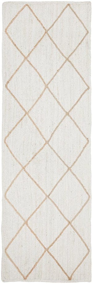 Byron 222 White Runner Rug