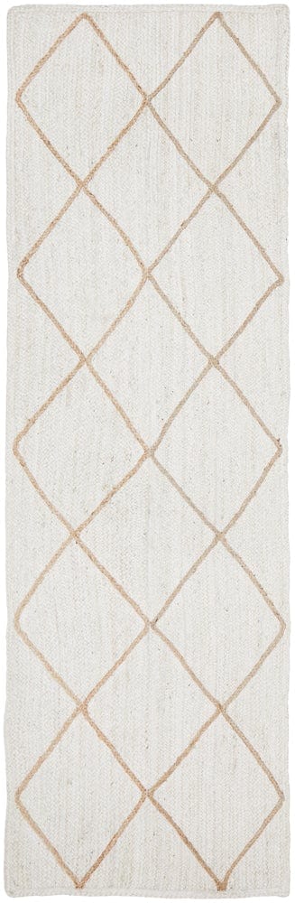 Byron 222 White Runner Rug