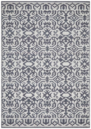 Kian Handwoven Natural Silver Navy Rug