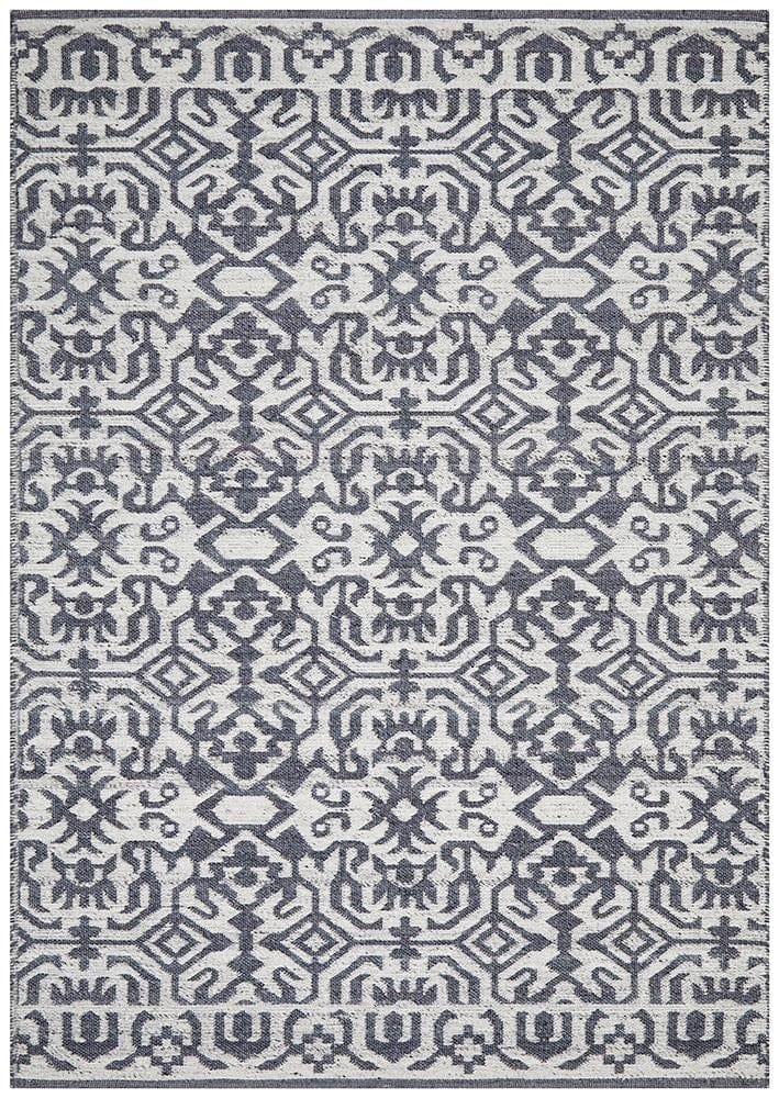 Kian Handwoven Natural Silver Navy Rug