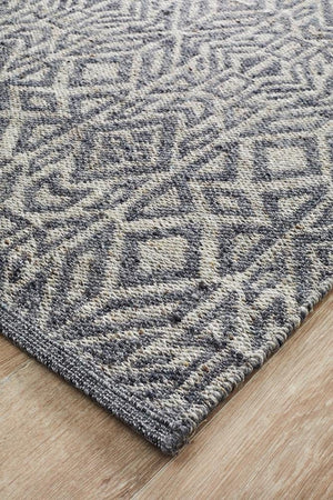 Sammy Handwoven Natural Graphite Cobolt Rug