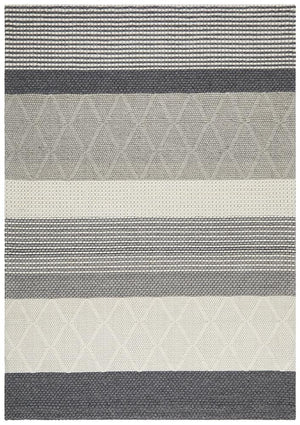 Leka Wool Hatch Textured Rug